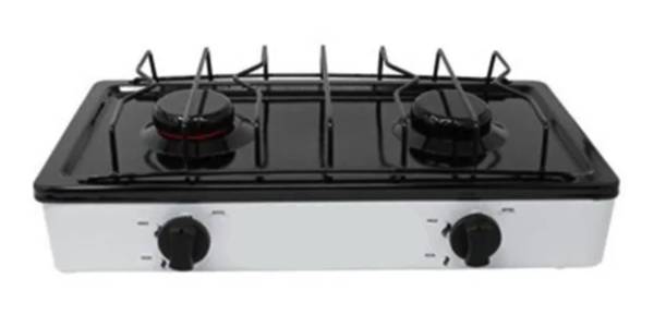 228471 VIANTI - Parrilla de gas 2 quemadores cubierta de porcelanizada blanca 303 Vianti