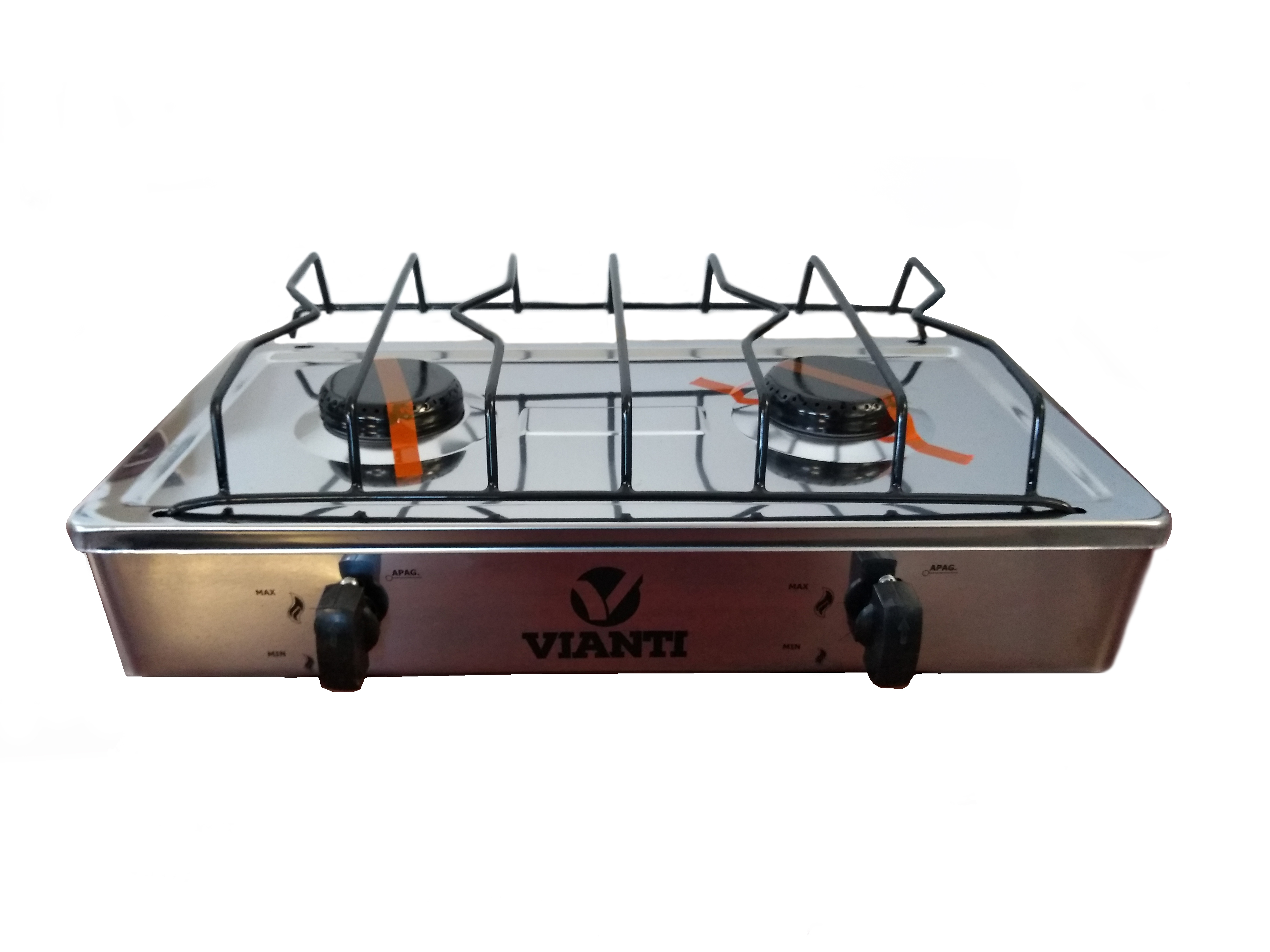 228479 VIANTI - Parrilla de gas 2 quemadores cubierta de acero inox 308 Vianti