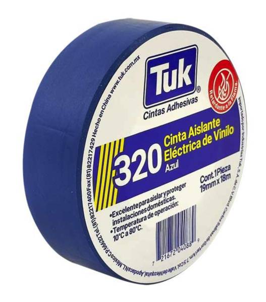 229266 TUK - Cinta de aislar 19mm x 18mts azul 320 Tuk