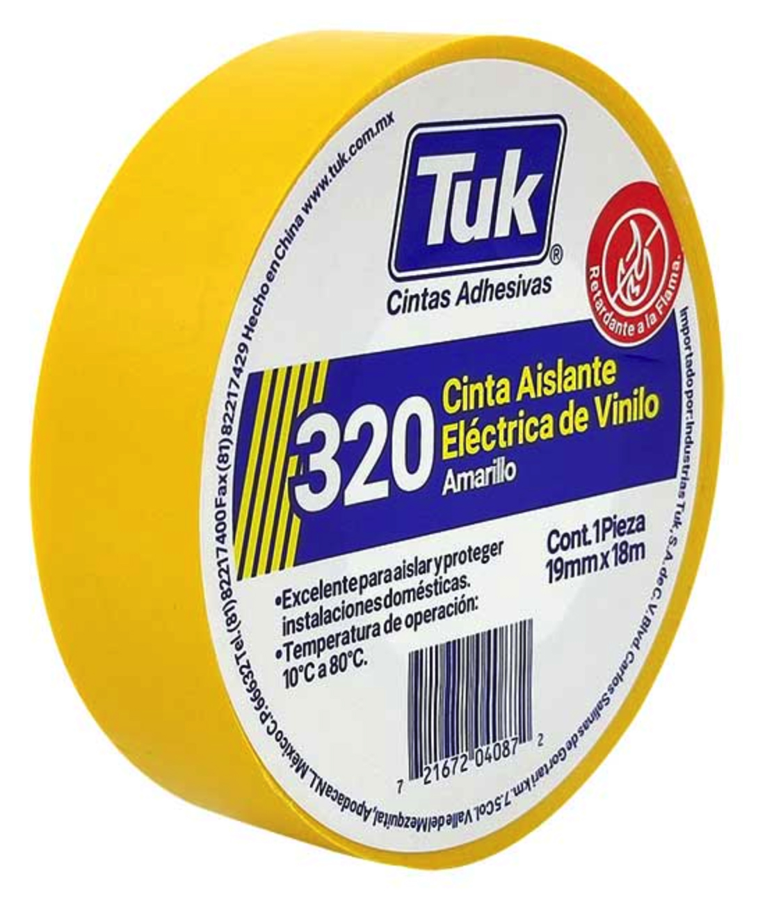 229270 TUK - Cinta de aislar 19mm x 09mts amarilla 320 Tuk