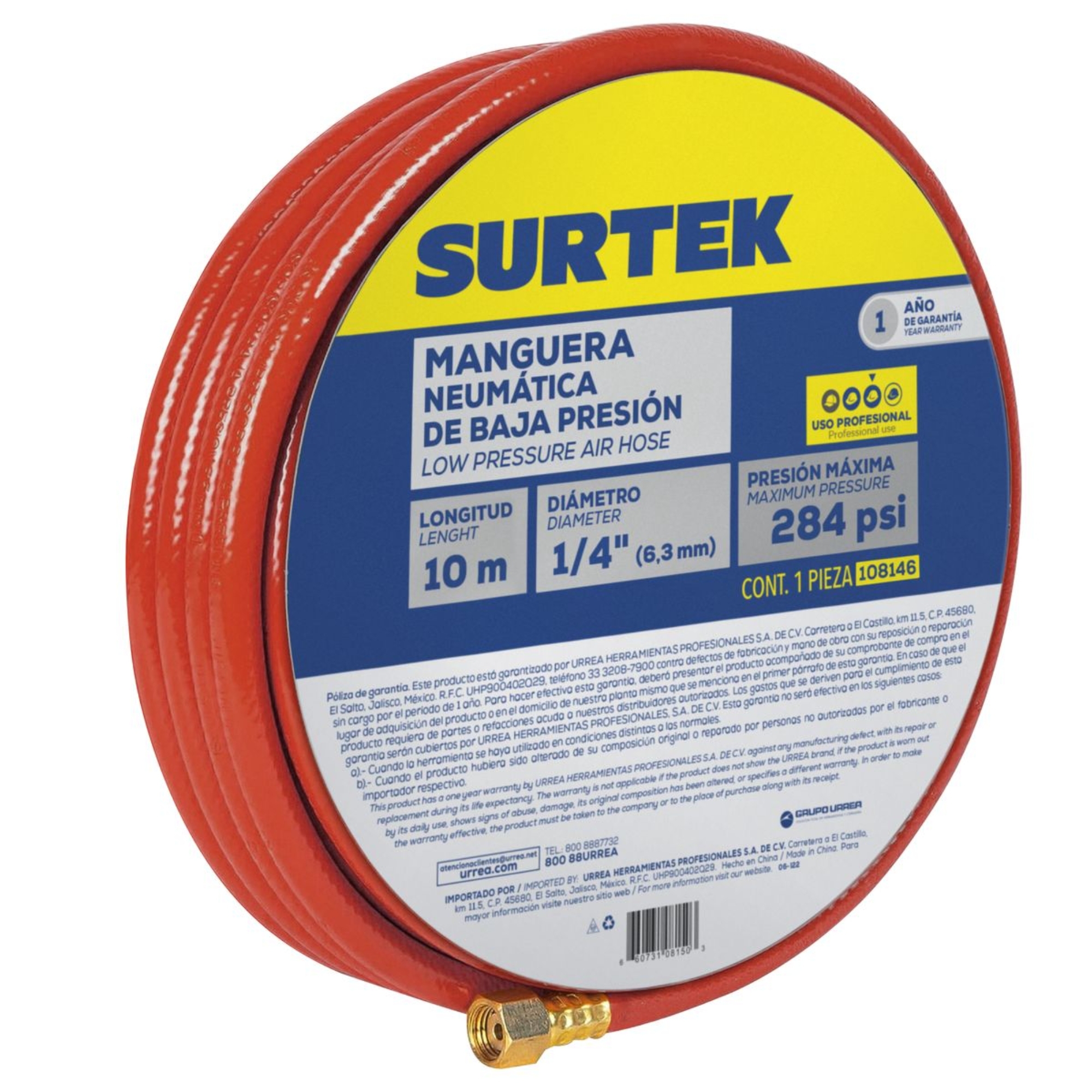 229509 SURTEK - Manguera para compresor PVC 1/4