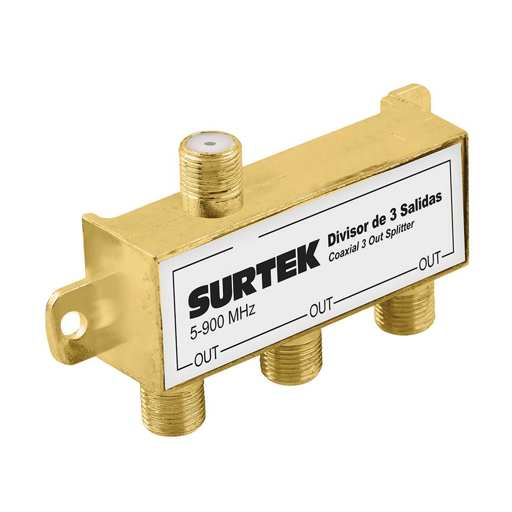 230801 SURTEK - Divisor 3 salidas coaxial 1 entrada 153207 Surtek