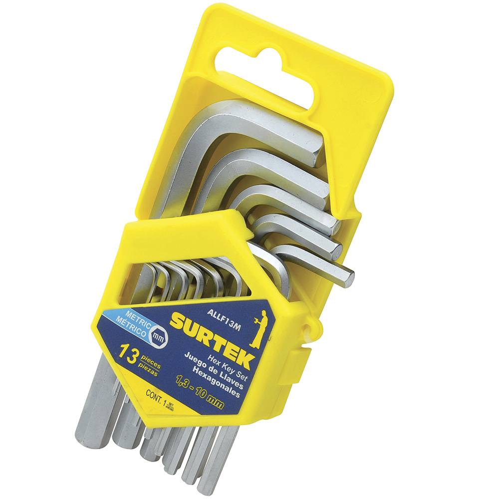 231854 SURTEK - Juego de 13 llaves Allen milimetrica 1.3 - 10mm ALLF13M Surtek