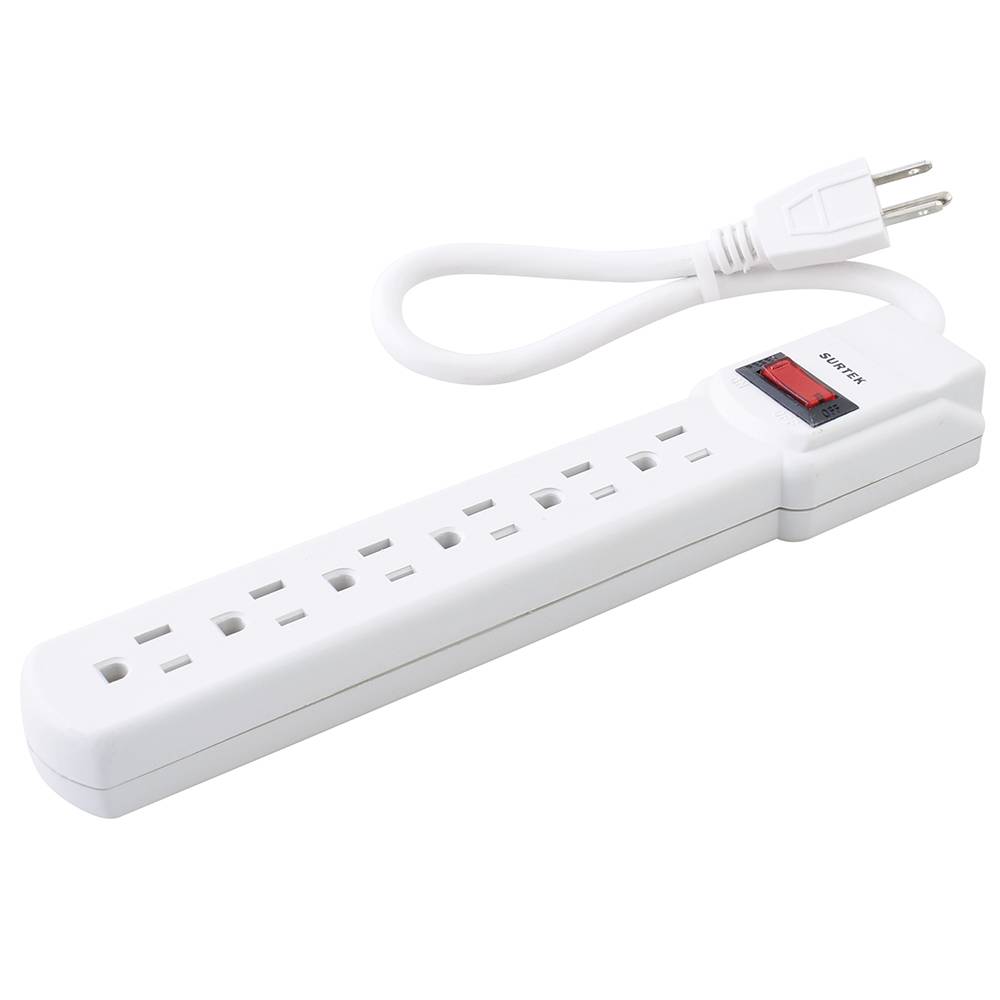 232632 SURTEK - Multicontacto con cable 50cm 06 contactos con indicador Surtek