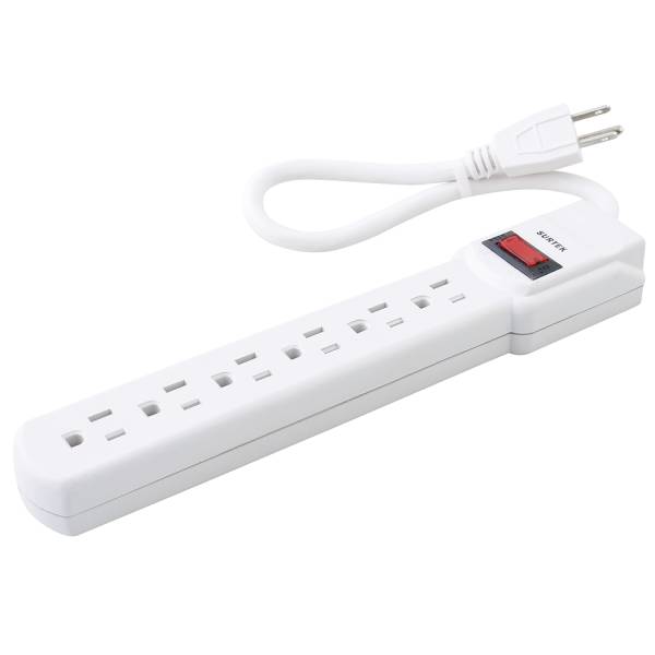 232632 SURTEK - Multicontacto con cable 50cm 06 contactos con indicador Surtek