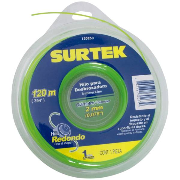 232691 SURTEK - Hilo desbrozadora 2.0mm x 120 mts verde blister Surtek