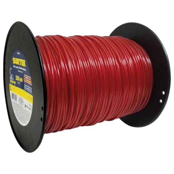 232846 SURTEK - Hilo desbrozadora 2.7mm x 224 mts rojo carrete Surtek