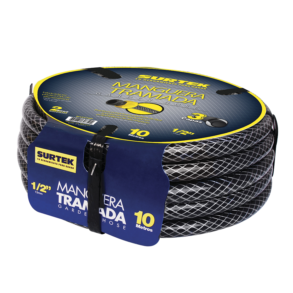 233244 SURTEK - Manguera jardin 3 capas tramada armada 013mm 1/2