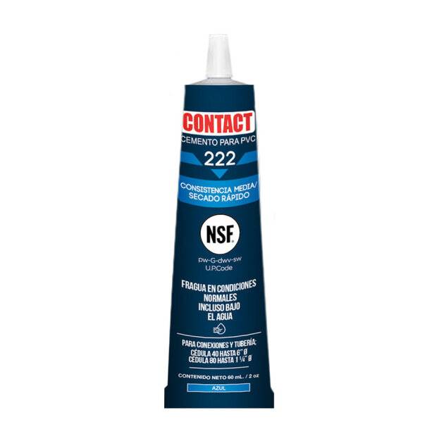 234569 CONTACT - Pegamento para PVC 060ml en tubo azul 222 Contact