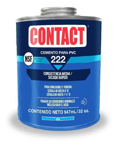 234573 CONTACT - Pegamento para PVC 947ml 1lt azul 222 Contact