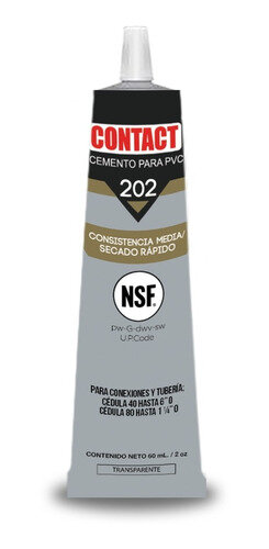 234579 CONTACT - Pegamento para PVC 060ml en tubo transparente 202 Contact