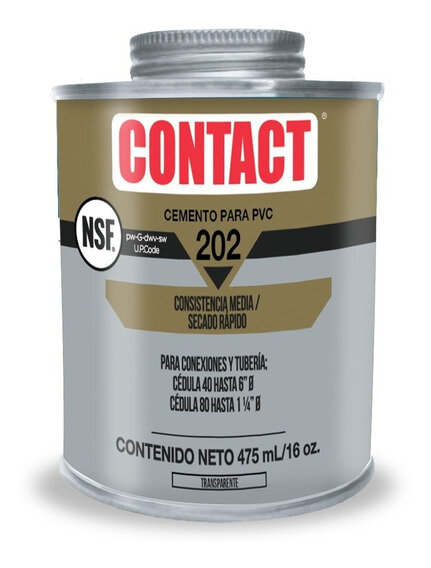 234582 CONTACT - Pegamento para PVC 475ml 1/2 transparente 202 Contact