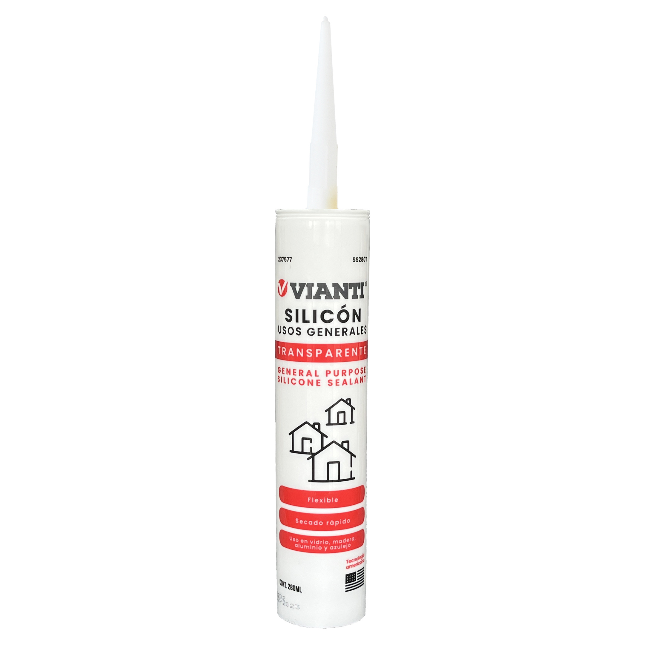 237577 VIANTI - Silicon multiusos cartucho 280ml transparente Vianti