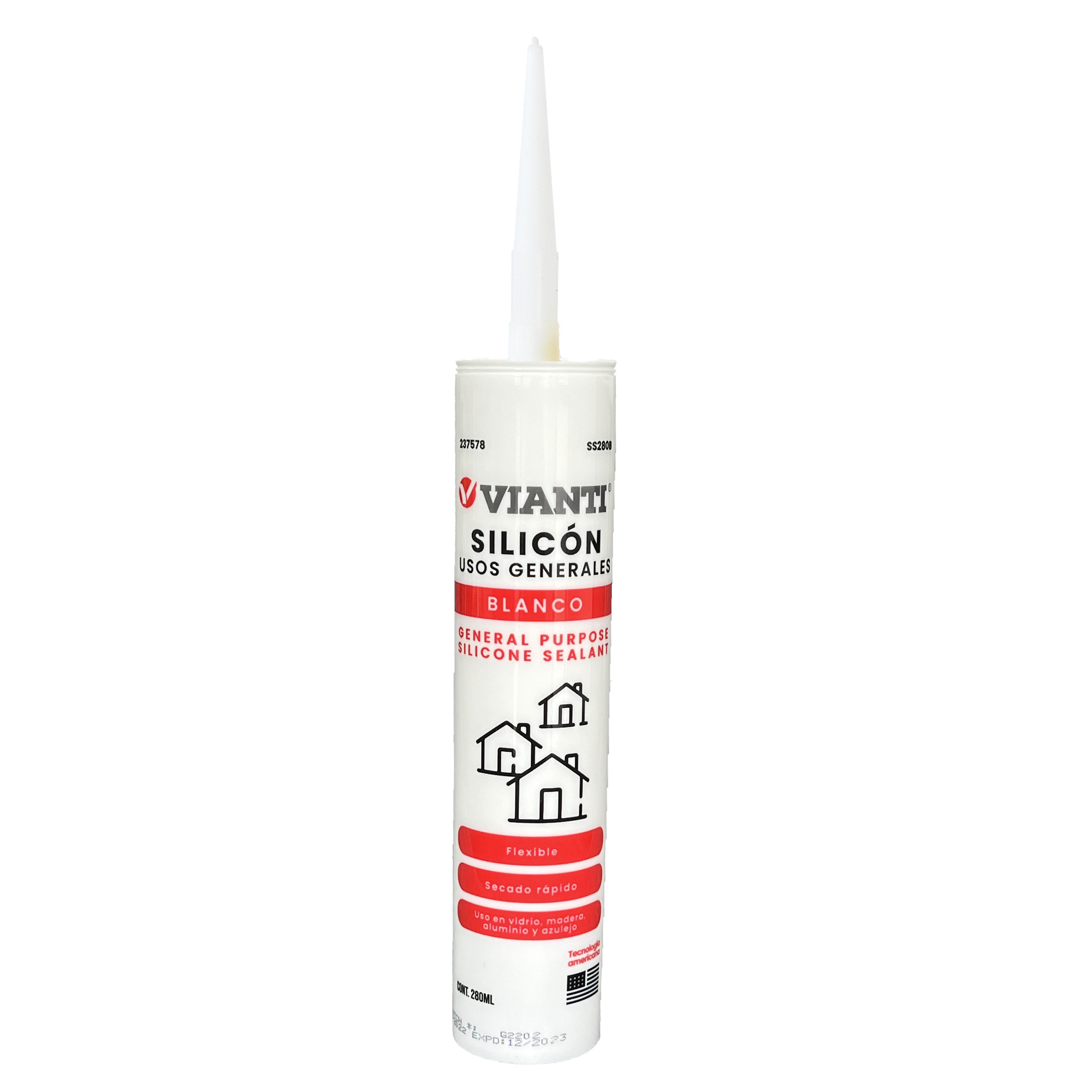 237578 VIANTI - Silicon multiusos cartucho 280ml blanco Vianti