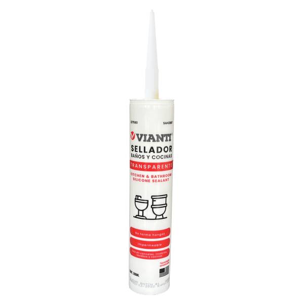 237580 VIANTI - Silicon baños y cocinas cartucho 280ml transparente Vianti
