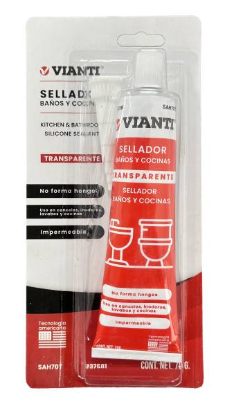 237581 VIANTI - Silicon baños y cocinas blister 070gr transparente Vianti