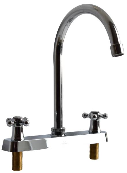 238341 VIANTI - Mezcladora fregadero laton tipo curvo maneral cruz cromada MFV009 Vianti