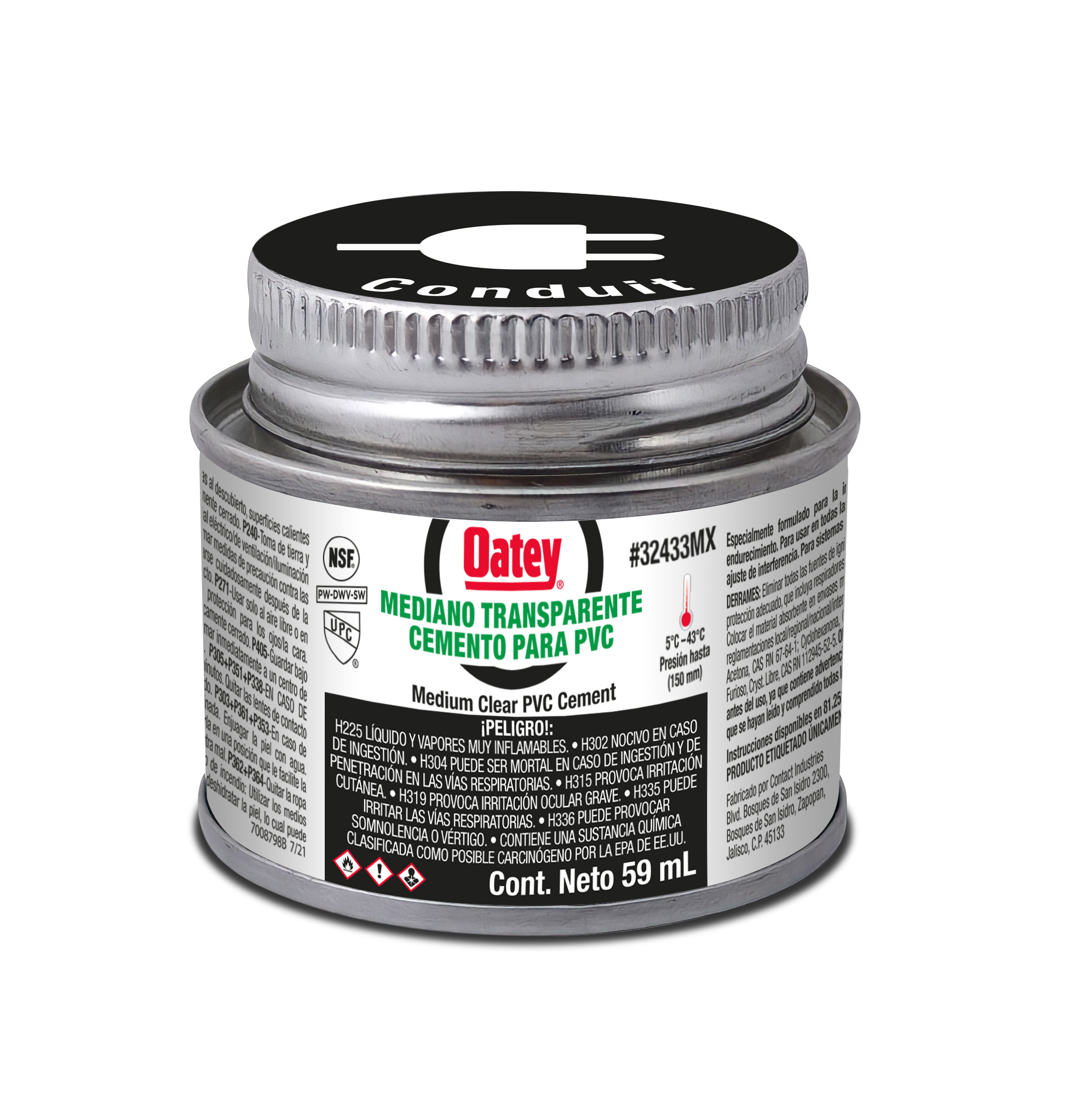 238989 OATEY - Pegamento para PVC 059ml en lata etiqueta negra Oatey