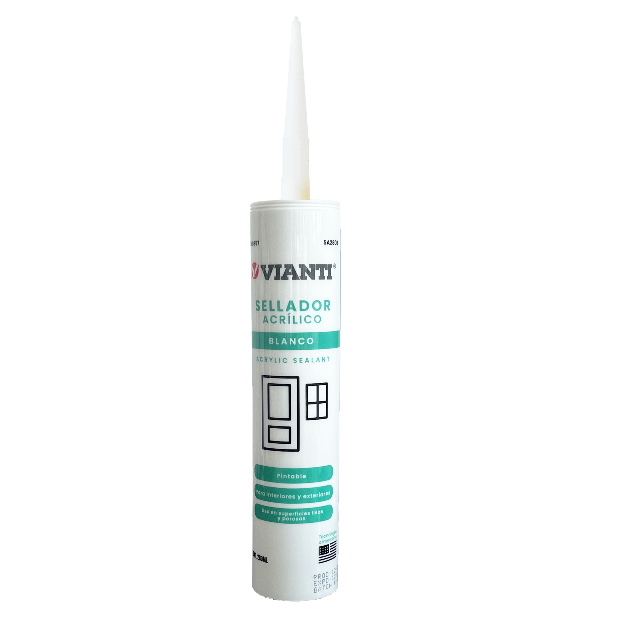 240957 VIANTI - Sellador acrilico cartucho 280ml blanco Vianti