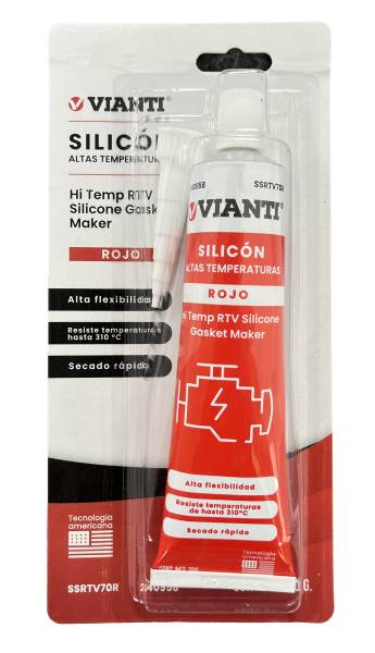 240958 VIANTI - Silicon alta temperatura RTV blister 070gr rojo Vianti