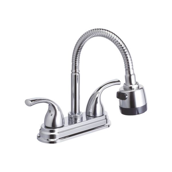 241105 VIANTI - Mezcladora lavabo zinc tipo flexible maneral palanca 1/4 de vuelta cromada MLVZ010 Vianti