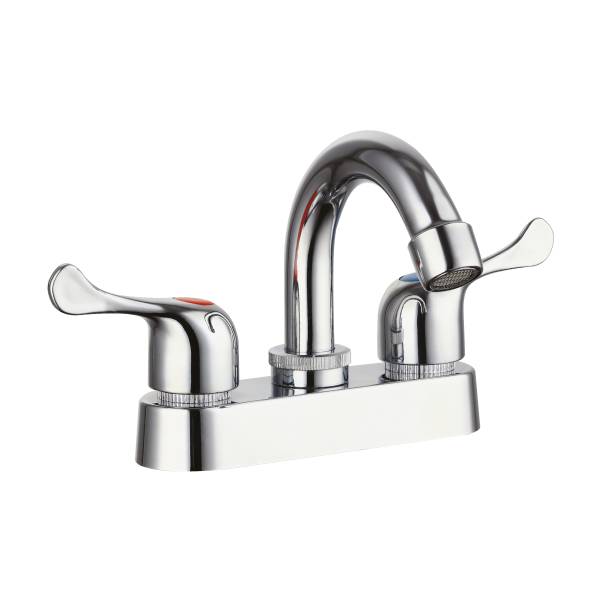 241106 VIANTI - Mezcladora lavabo plastica tipo curvo maneral palanca 1/4 de vuelta cromada MLVP007 Vianti