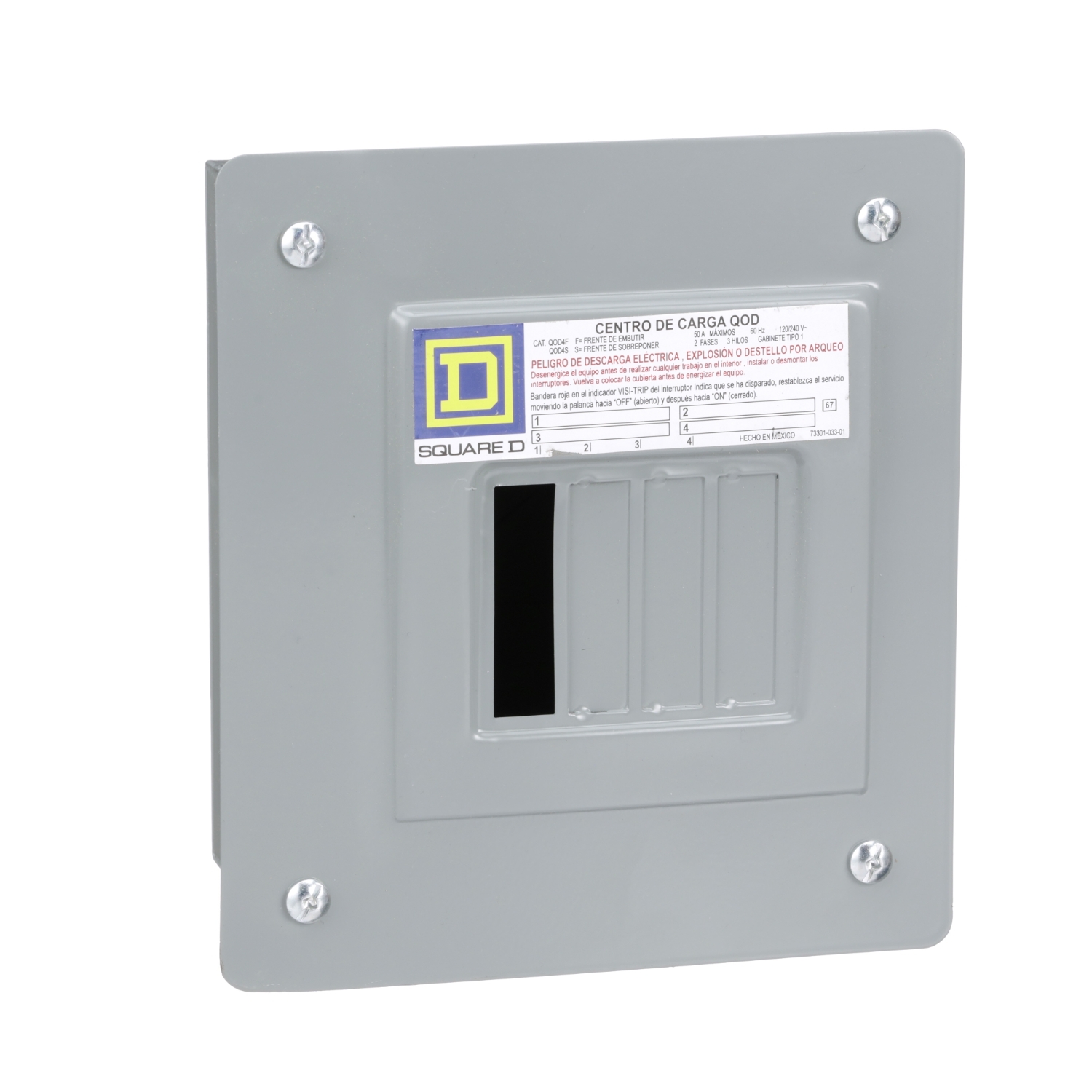 241622 SCHNEIDER - Centro de carga empotrable 4 circuitos 60a QOD4F Square D Schneider