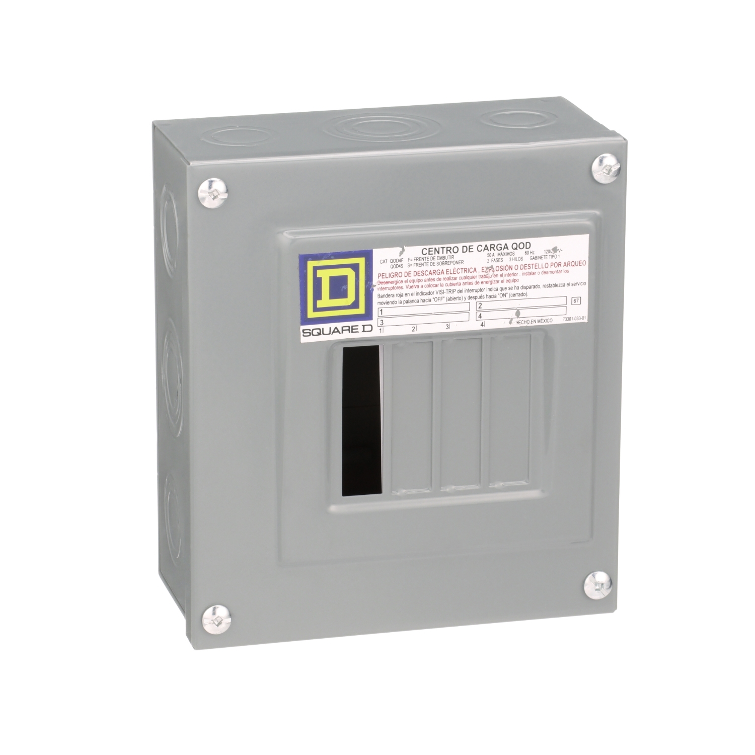 241623 SCHNEIDER - Centro de carga sobreponer 4 circuitos 60a QOD4S Square D Schneider