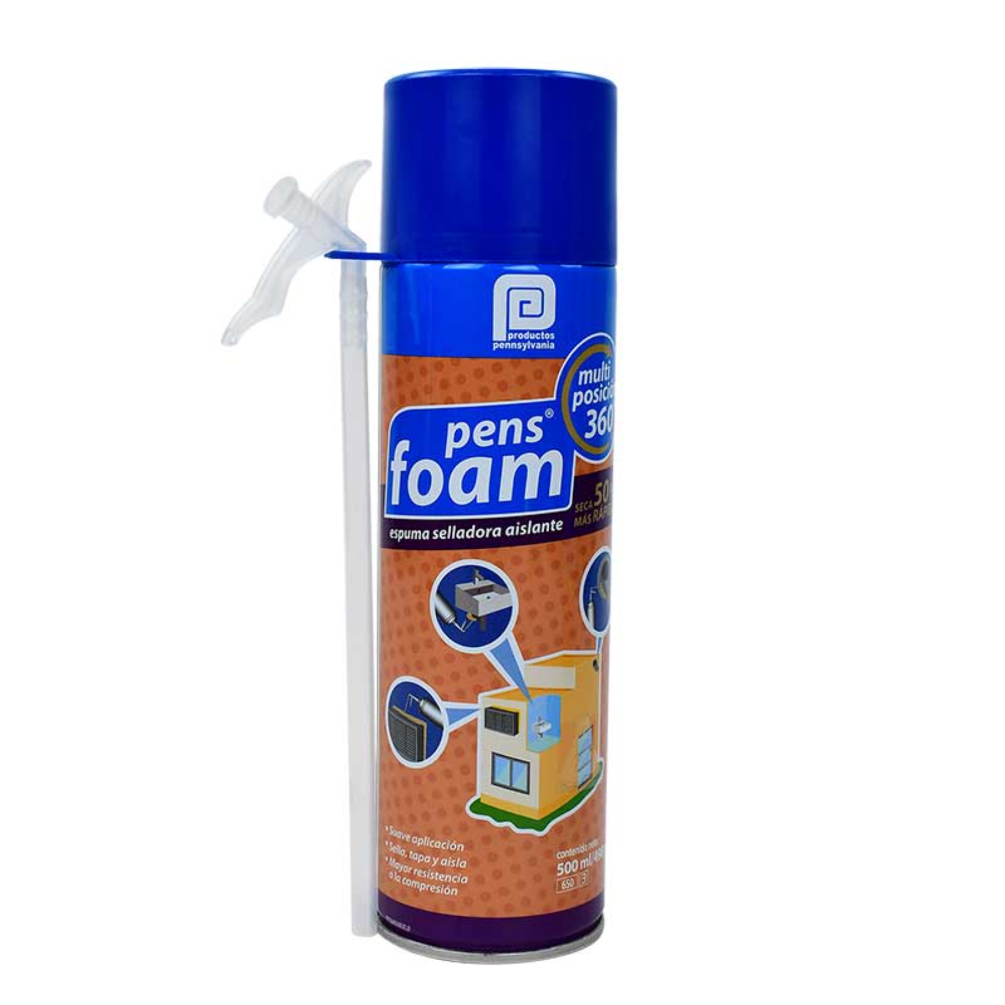279541 PENSILVANIA - Espuma expansiva de poliuretano 500ml valvula 360° Pennsylvania