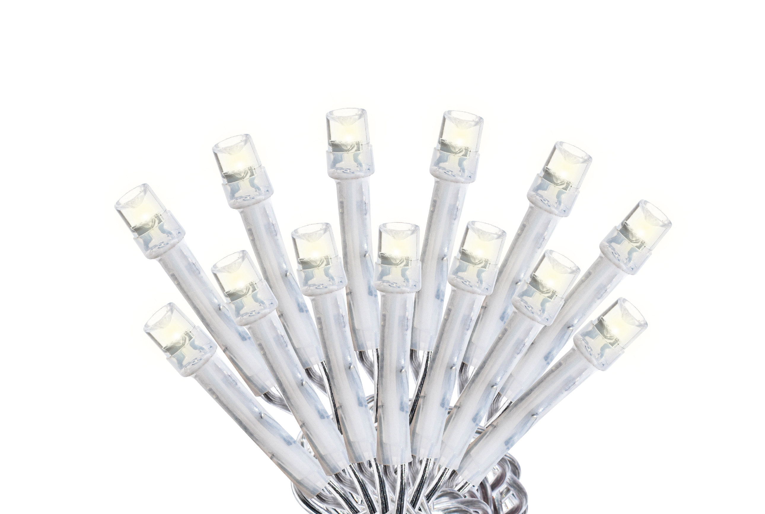 280278 VIANTI - Serie navideña 300 luces led blanca cable transparente 8 funciones Vianti