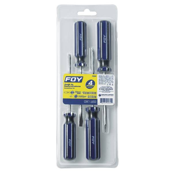 280481 FOY - Juego 4 desarmadores mango transparente FDE4 FOY