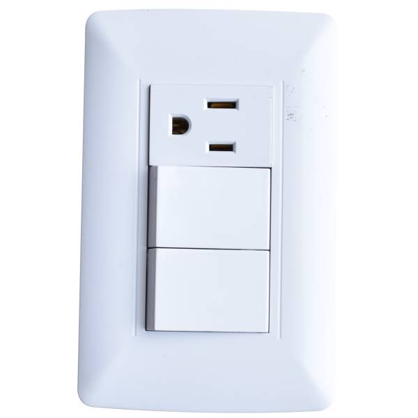 280668 VIANTI - Placa 3 ventanas con 2 apagadores sencillos y contacto 2p+t blanco Vianti