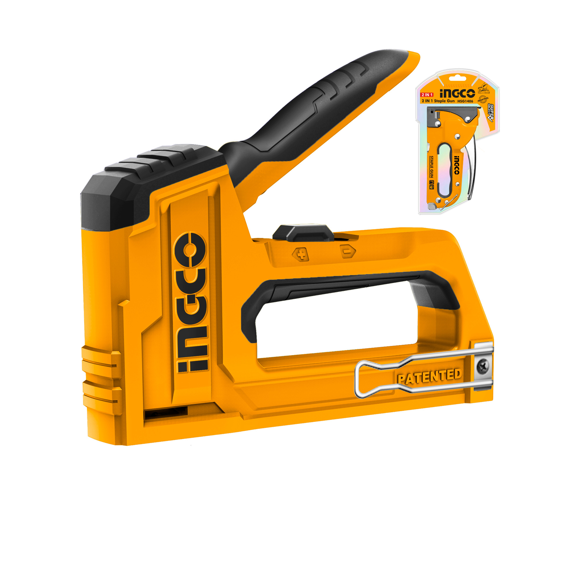 280965 INGCO - Engrapadora tipo pistola 6-14mm 2en1 Super Select HSG1406 Ingco