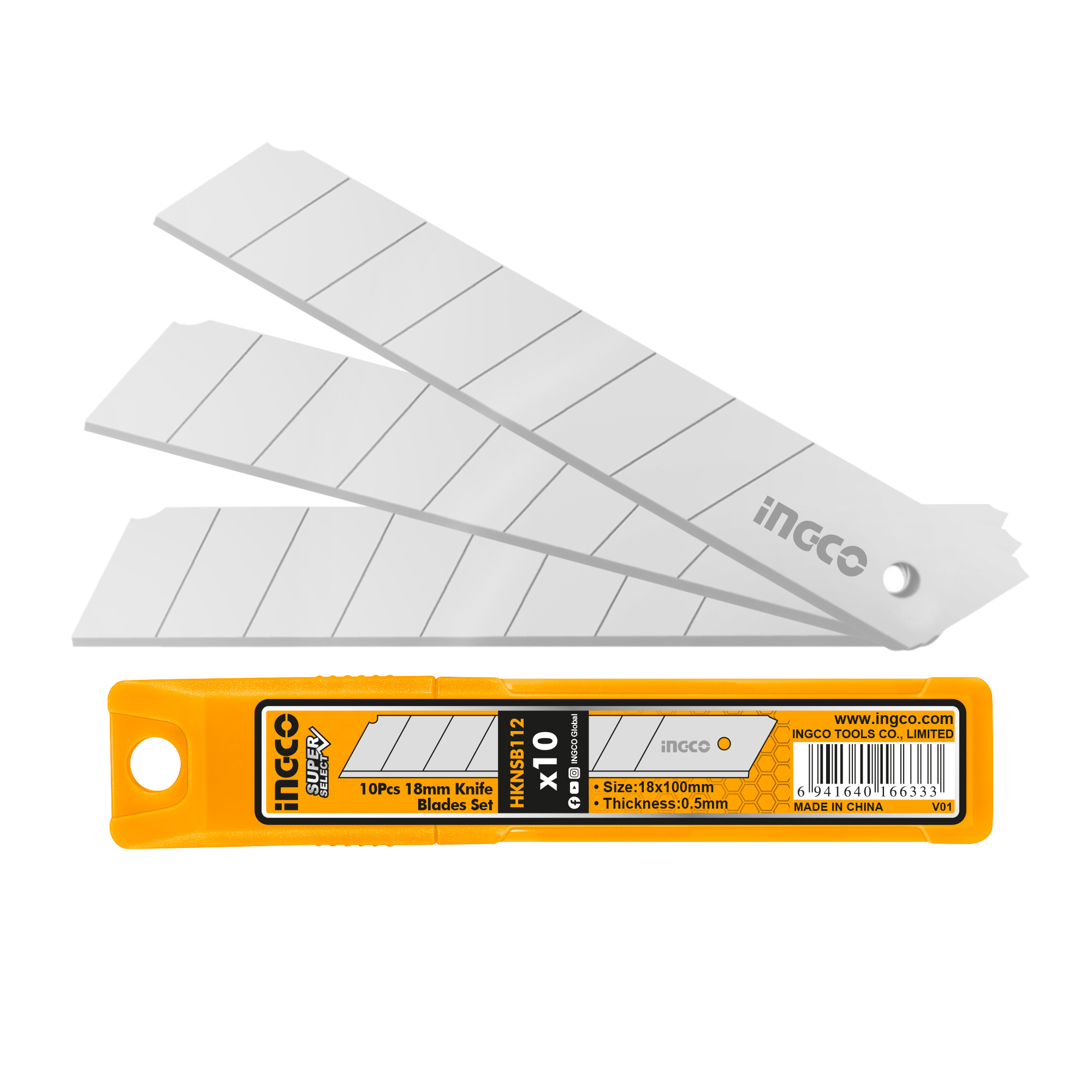 281081 INGCO - Repuesto para cutter 18 x 100mm con 10pz Super Selec HKNSB112 Ingco