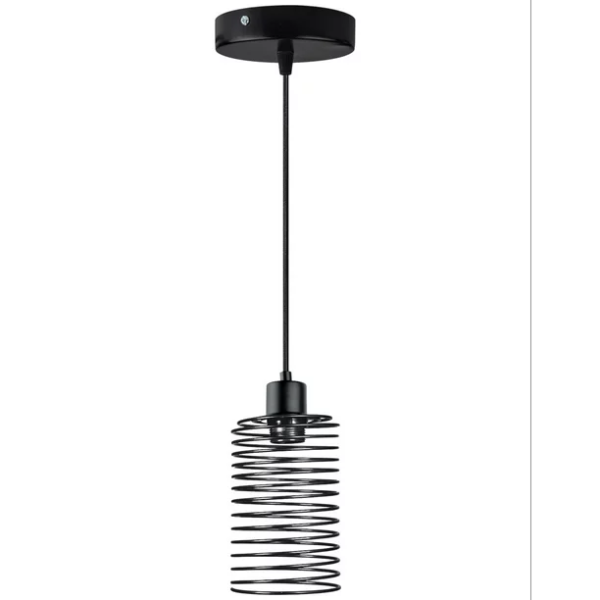 281161 AKSI - Luminario decorativo colgante Spring tipo cilindro negro Aksi