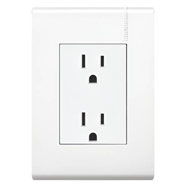 281261 MODUS PRO - Placa con contacto duplex 2p+t blanco Modus Pro Bticino