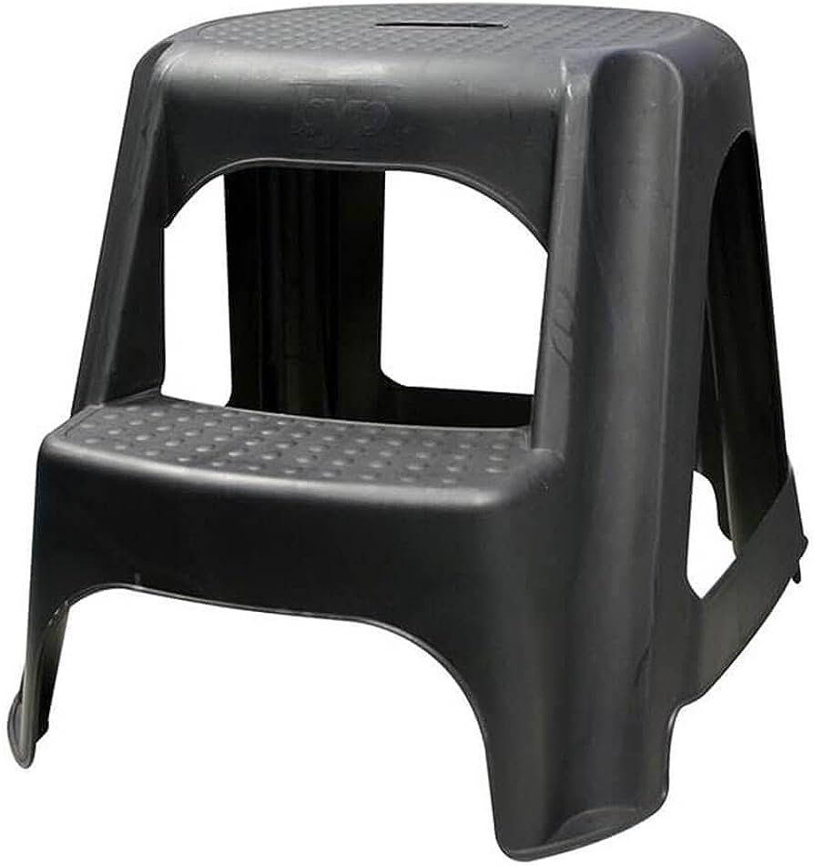 281715 BYP - Escalera taburete plastico 02 peldaños negro BYP