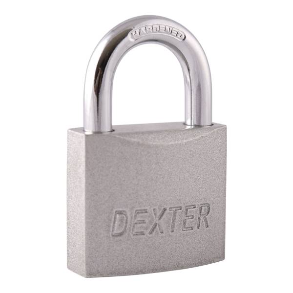 281732 DEXTER - Candado metalico 38mm llave tradicional gancho corto pulido en blister Dexter