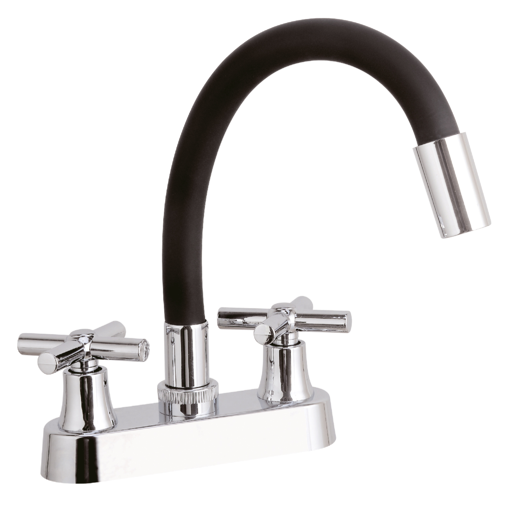 282792 VIANTI - Mezcladora lavabo zinc tipo flexible maneral cruz cromada Vianti