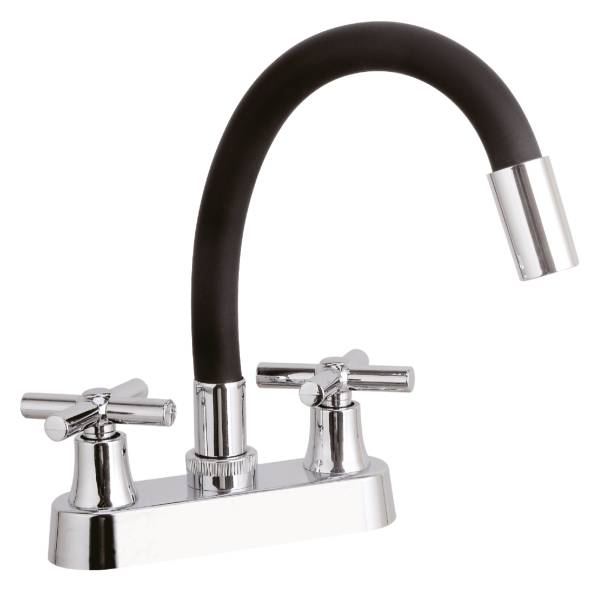282792 VIANTI - Mezcladora lavabo zinc tipo flexible maneral cruz cromada Vianti