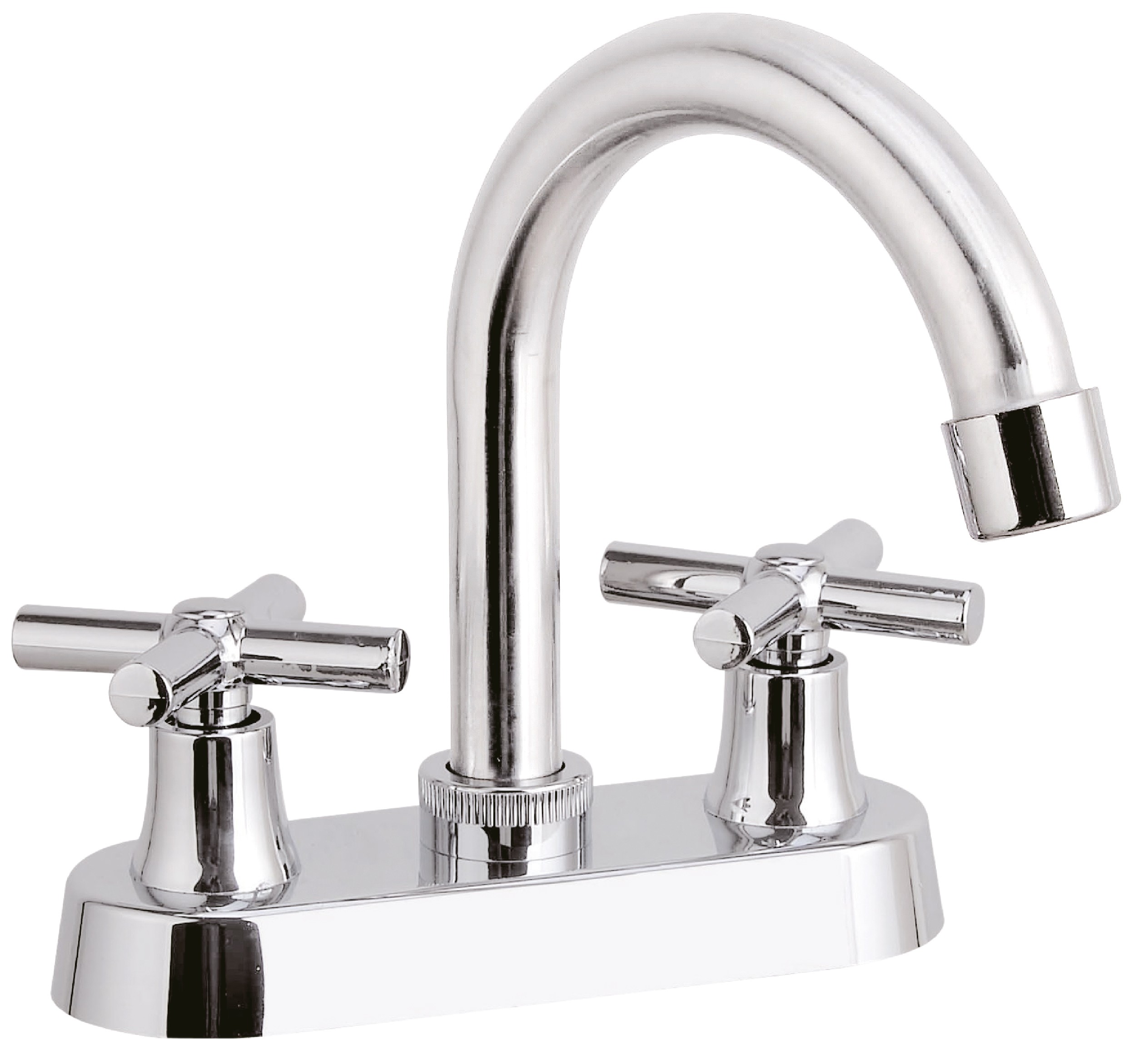 282795 VIANTI - Mezcladora lavabo laton tipo curvo maneral cruz cromada Vianti