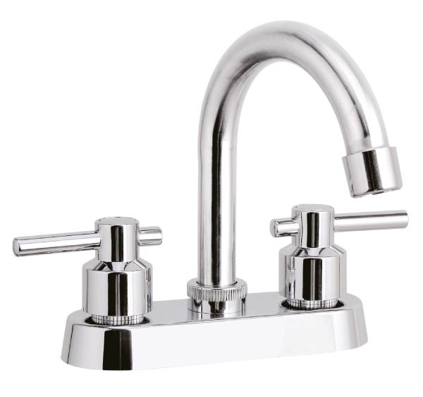 282796 VIANTI - Mezcladora lavabo laton tipo curvo maneral palanca 1/4 de vuelta cromada Vianti