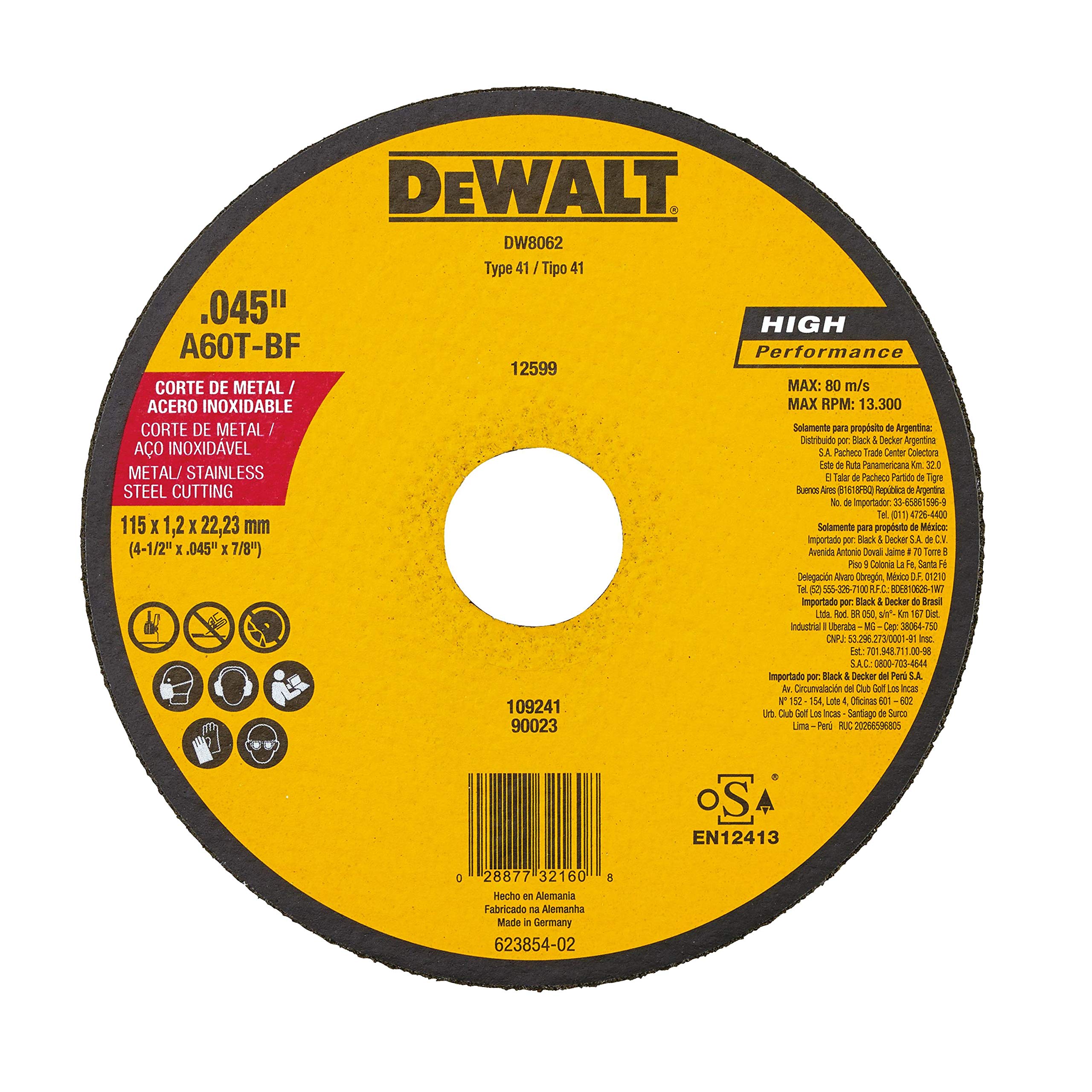 282982 DeWALT - Disco corte metal 4-1/2