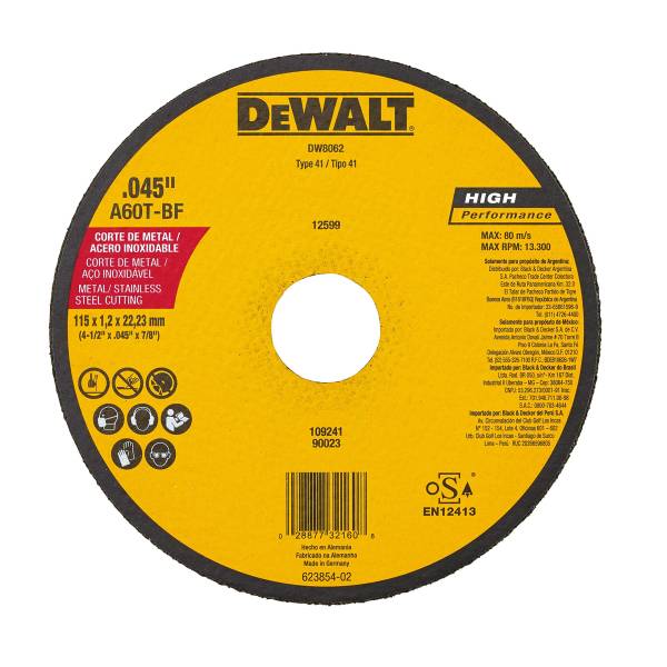 282982 DeWALT - Disco corte metal 4-1/2