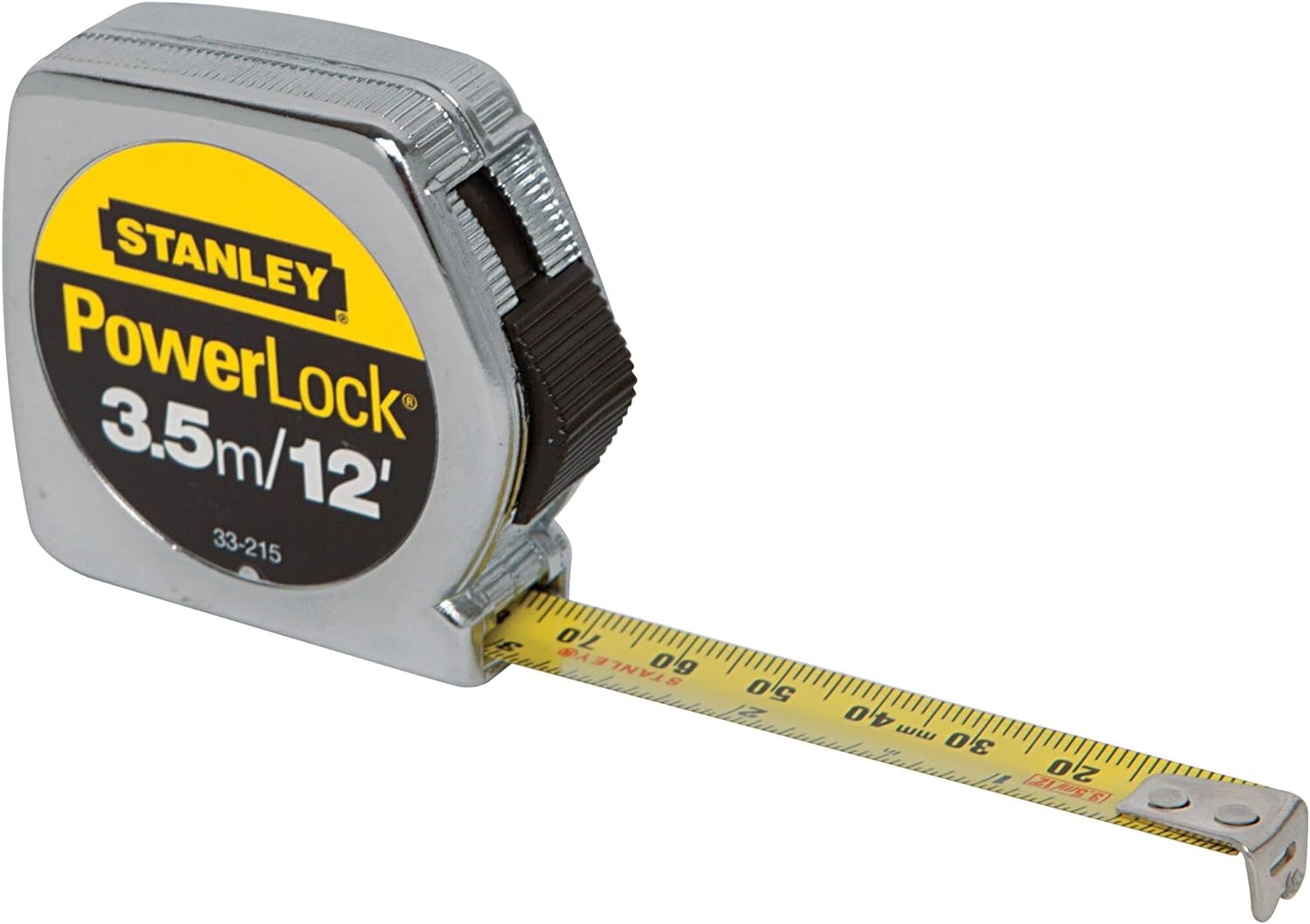 283017 STANLEY - Flexometro 3.5mt ABS cromado PowerLock en blister Stanley