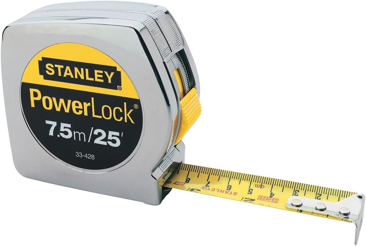 283019 STANLEY - Flexometro 8mt ABS cromado PowerLock en blister Stanley