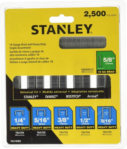 283035 STANLEY - Grapa surtida para engrapadora TR250 y TRE550 2500pz Stanley