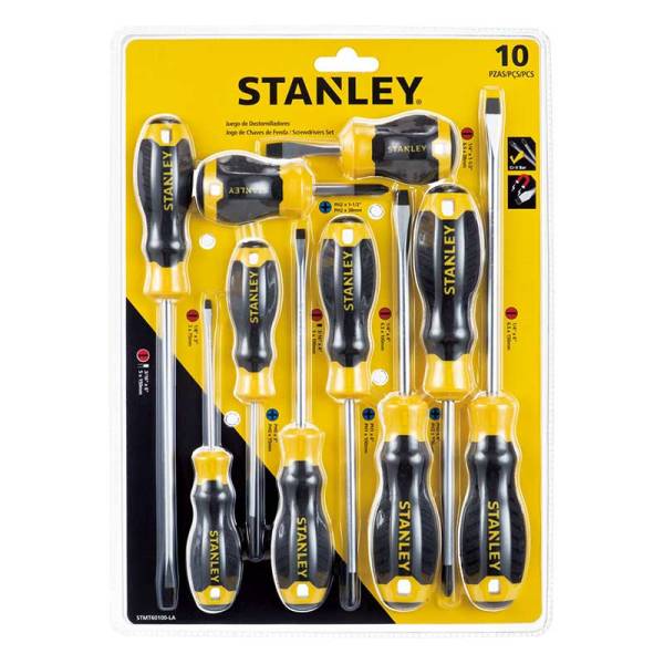 283039 STANLEY - Juego 10 desarmadores mango con grip Stanley