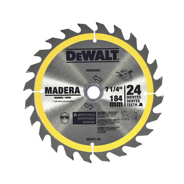 283168 DeWALT - Sierra para madera con 24 dientes de carburo -7 1/4 DeWALT