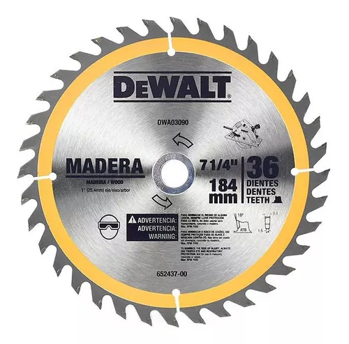 283170 DeWALT - Sierra para madera con 36 dientes de carburo -7 1/4 DeWALT